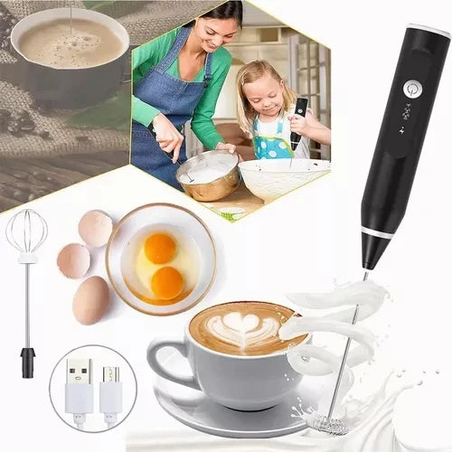 Misturador Batedor Misturador, Misturador Elétrico para Bebidas Leite Café e Clara, 2 EM 1