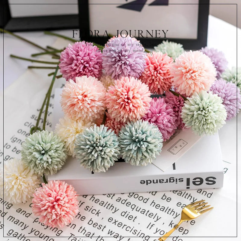 3/5Pcs Hortênsia Flores Artificiais Bouquet