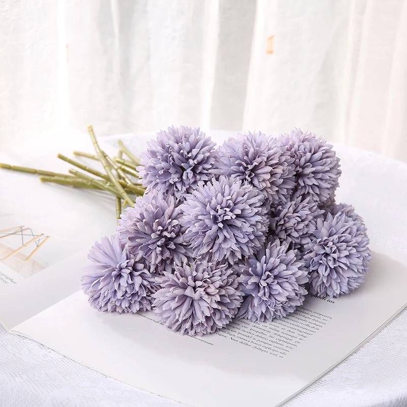 3/5Pcs Hortênsia Flores Artificiais Bouquet