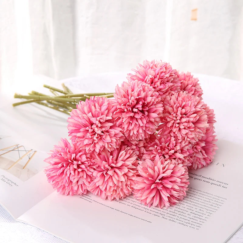 3/5Pcs Hortênsia Flores Artificiais Bouquet
