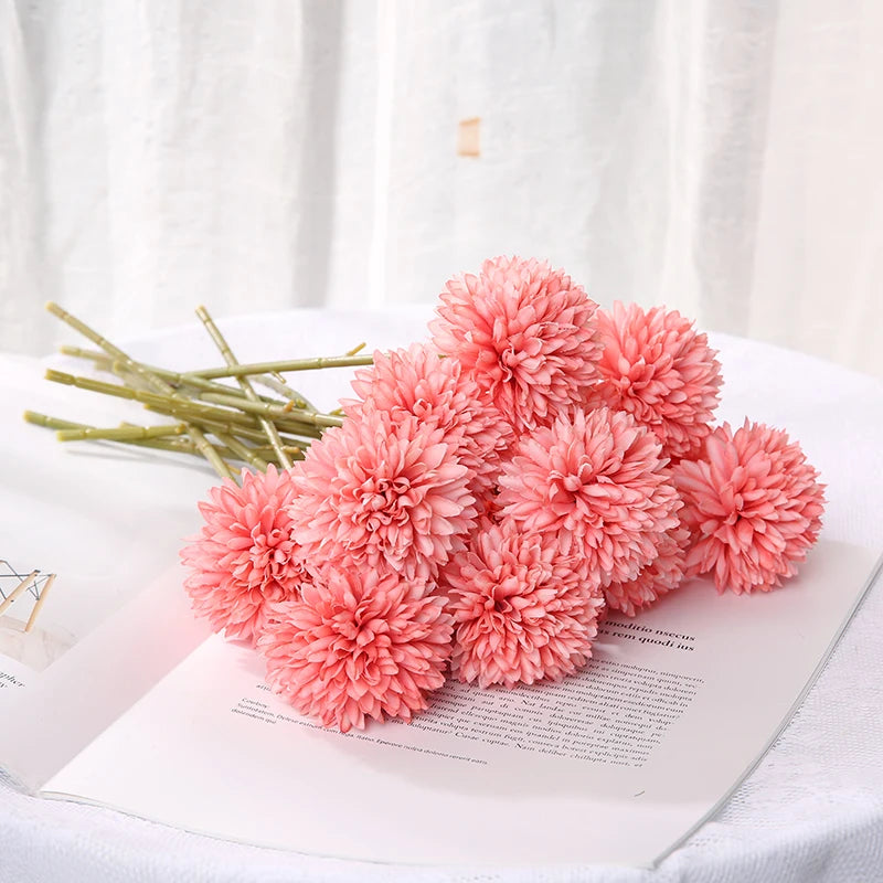 3/5Pcs Hortênsia Flores Artificiais Bouquet