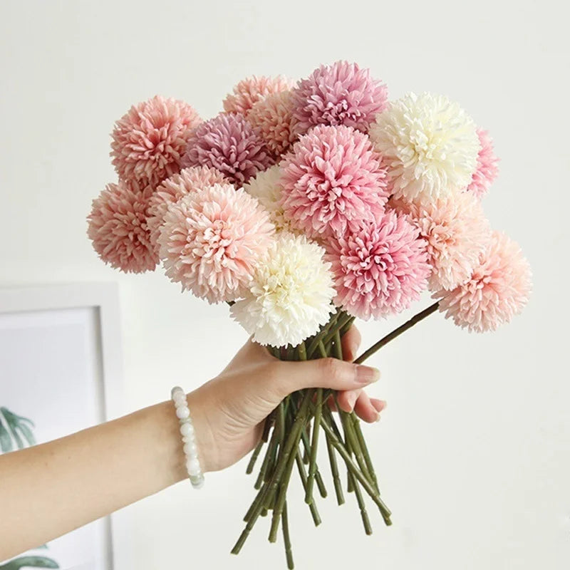 3/5Pcs Hortênsia Flores Artificiais Bouquet