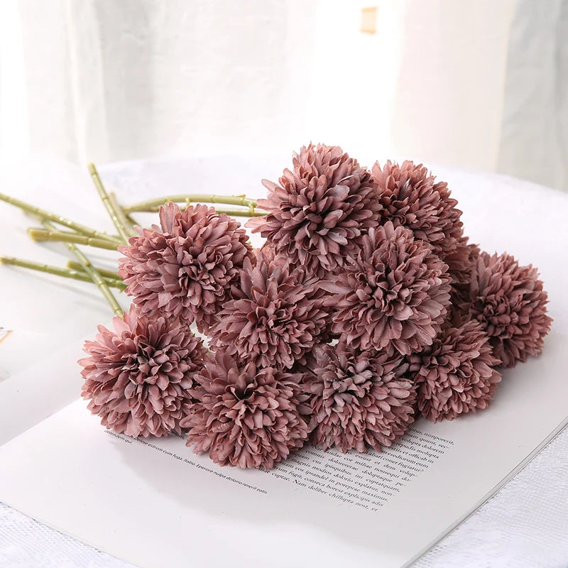 3/5Pcs Hortênsia Flores Artificiais Bouquet