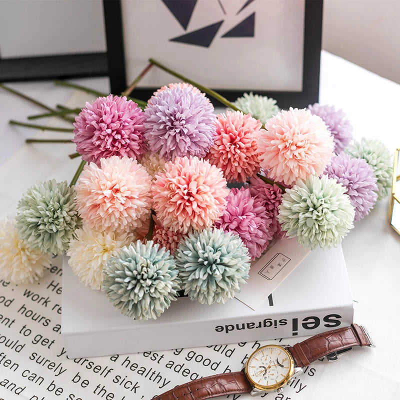 3/5Pcs Hortênsia Flores Artificiais Bouquet