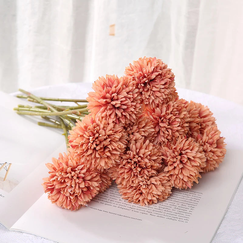 3/5Pcs Hortênsia Flores Artificiais Bouquet