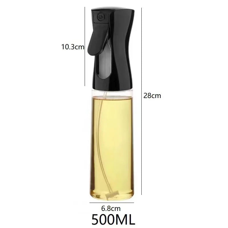 Garrafa transparente de óleo de cozinha, spray de azeite para fitness
