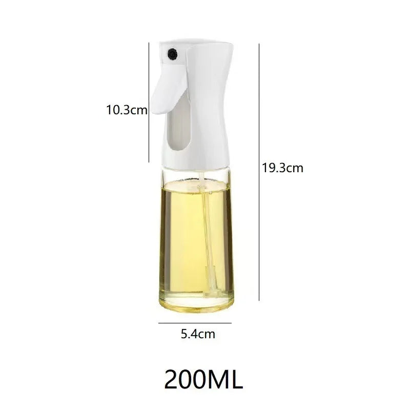Garrafa transparente de óleo de cozinha, spray de azeite para fitness