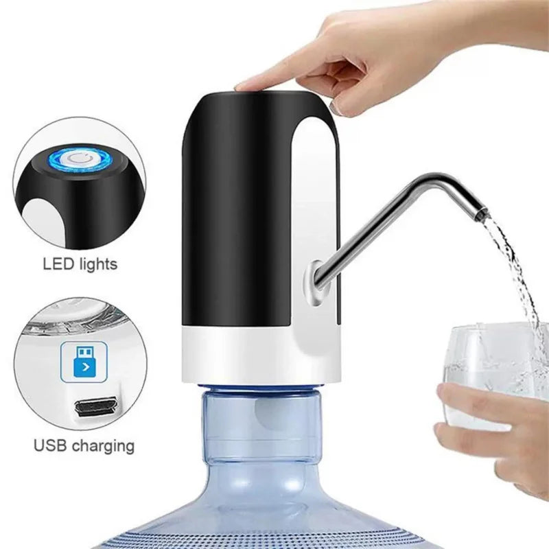 Bomba elétrica universal para galão com garrafa de carregamento USB