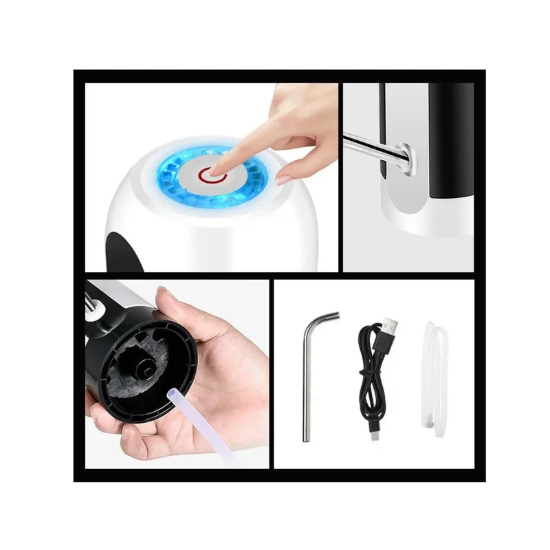 Bomba elétrica universal para galão com garrafa de carregamento USB
