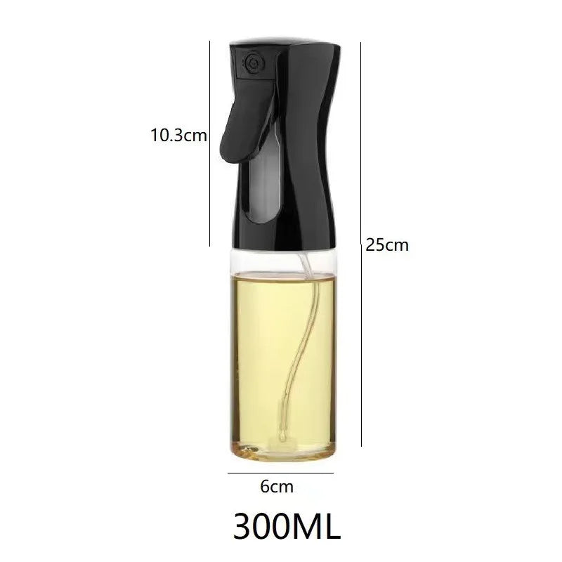 Garrafa transparente de óleo de cozinha, spray de azeite para fitness