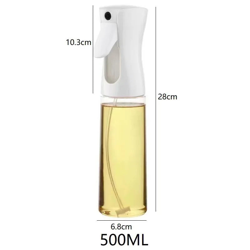Garrafa transparente de óleo de cozinha, spray de azeite para fitness