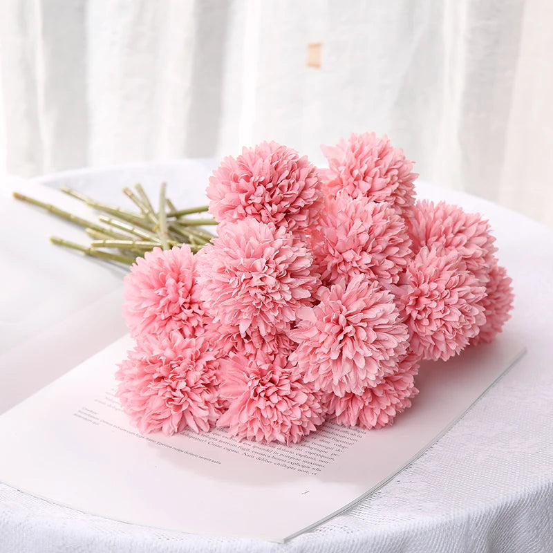 3/5Pcs Hortênsia Flores Artificiais Bouquet