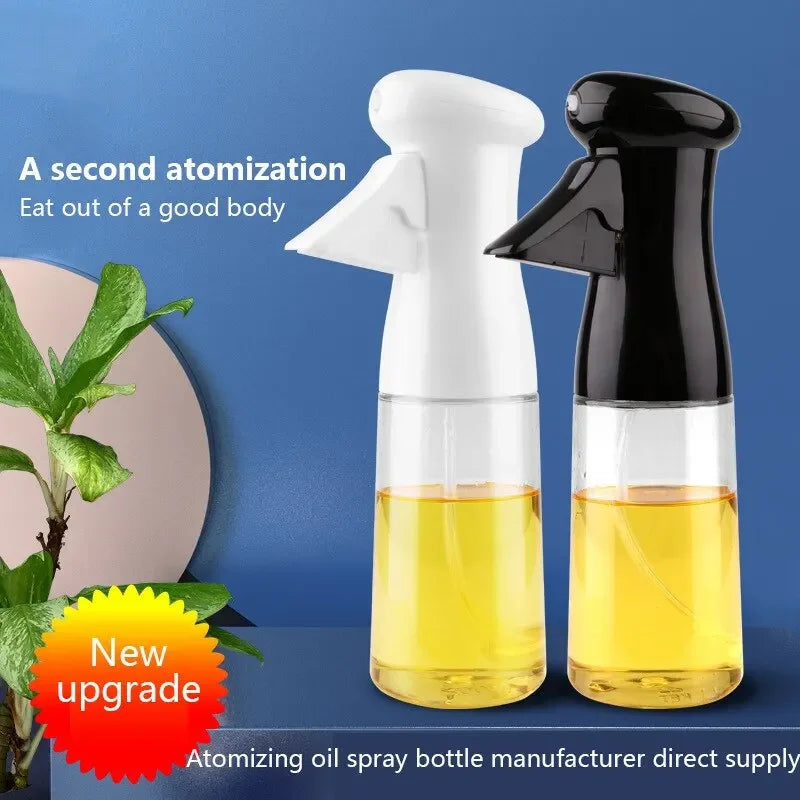 Garrafa transparente de óleo de cozinha, spray de azeite para fitness