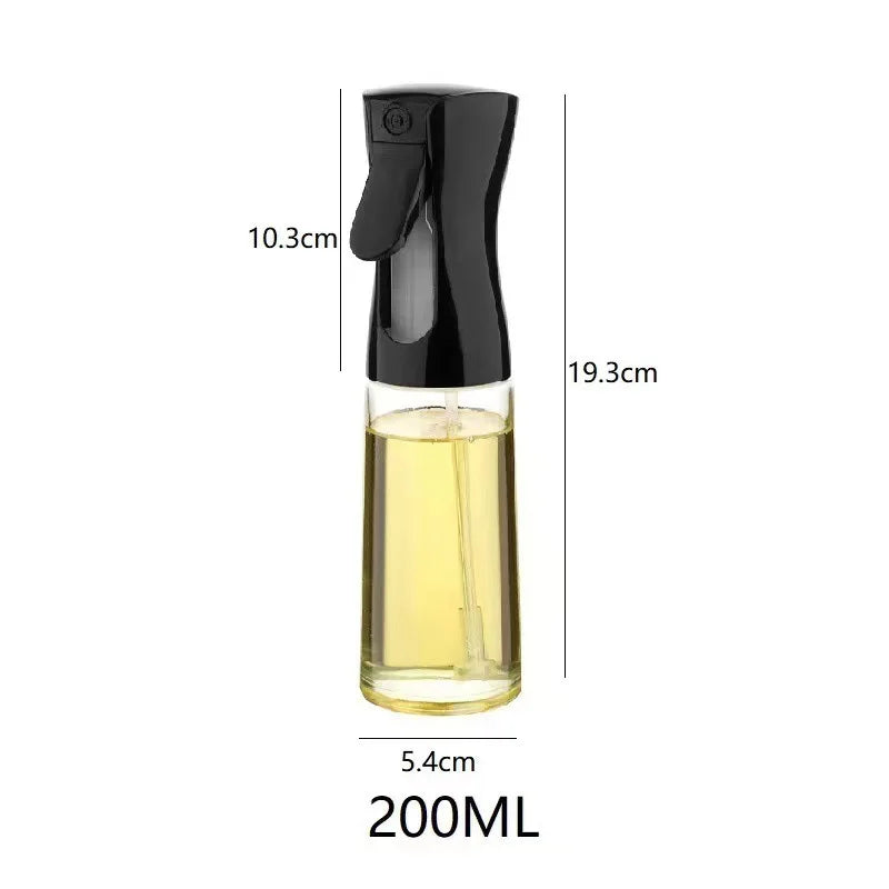 Garrafa transparente de óleo de cozinha, spray de azeite para fitness